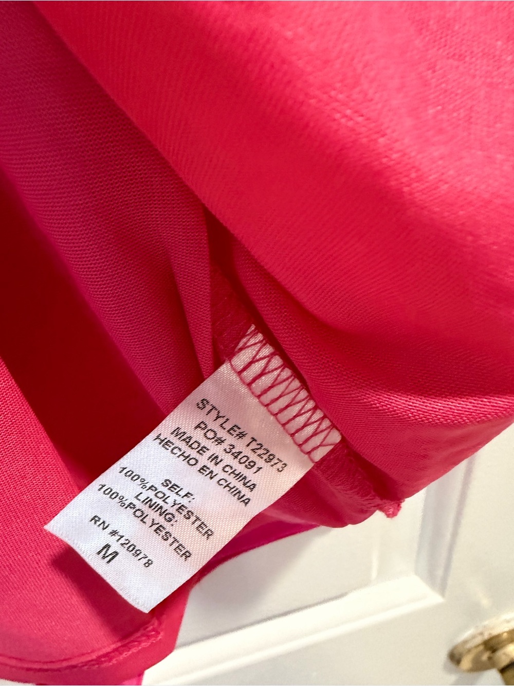 NWT entro Boutique Hot Pink Ruffled Yoke Blouse Sz S & M - Picture 6 of 7